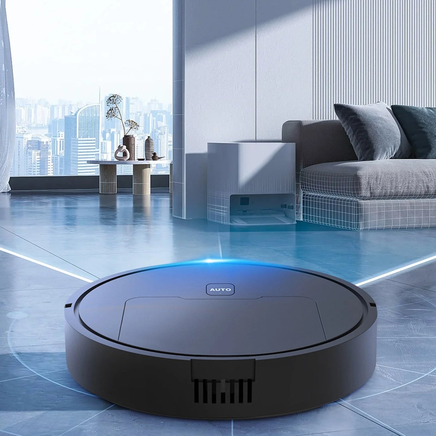 Clearance Robot Vacuum Cleaner 3In 1 Mopping Robot Vacuum Cleaner with Schedule Wi-Fi/App Self-Charging Robotic Vacuum