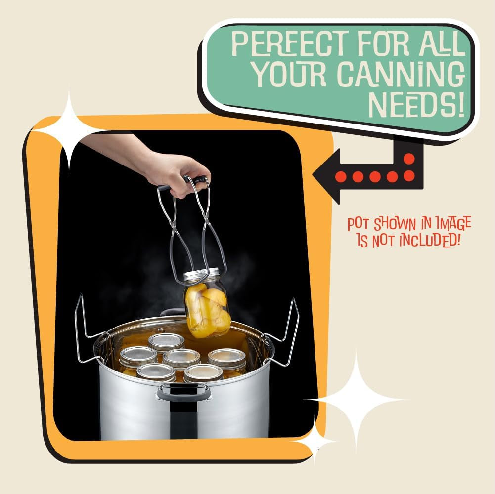 7 Pieces Premium Stainless Steel Canning Set Starter Kit W/Rack. No Rust, Extra Stability. BULK PACKS (Canning Set)
