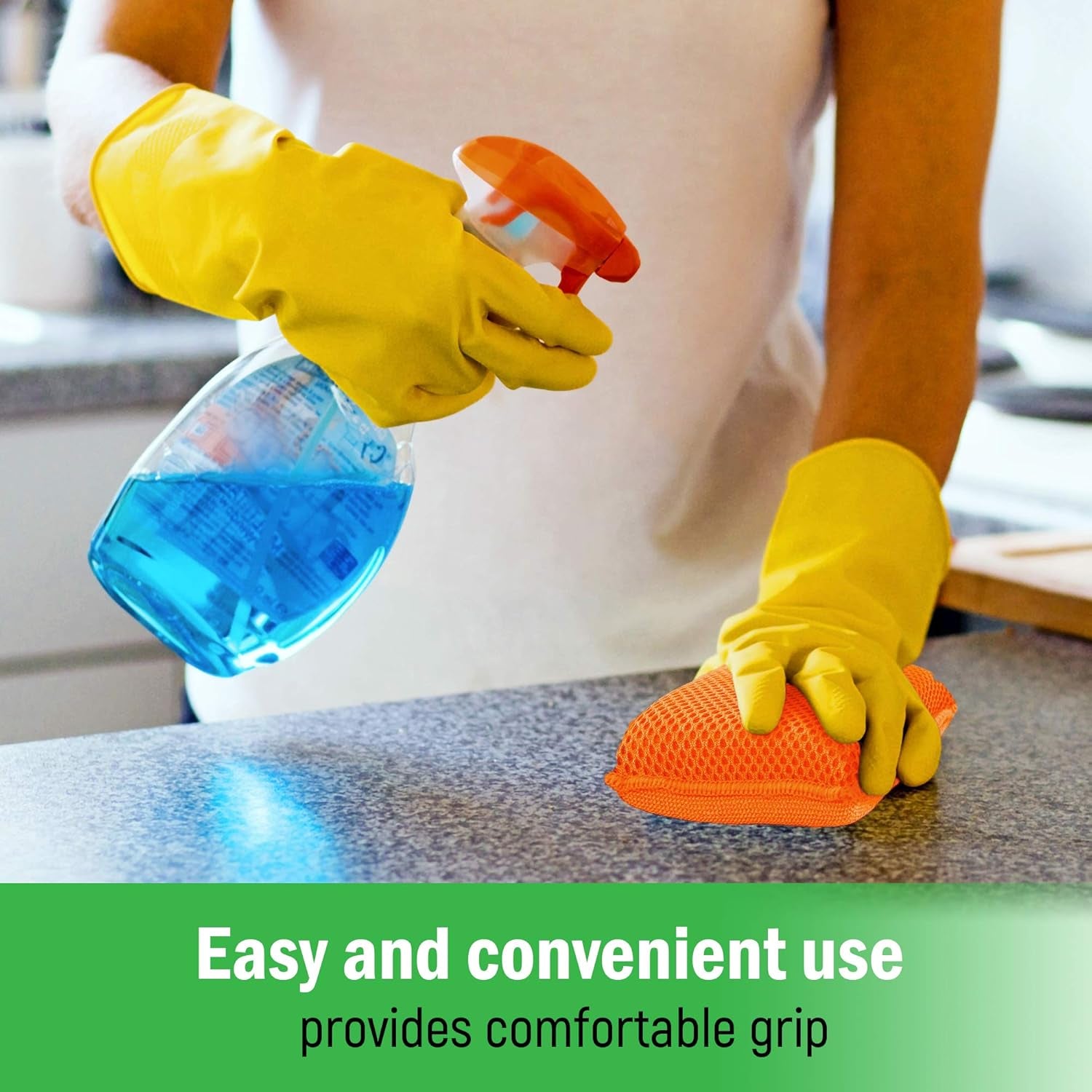 Miracle Microfiber Kitchen Sponge by  - Non-Scratch Heavy Duty Dishwashing Cleaning Sponges- Machine Washable- (Orange)