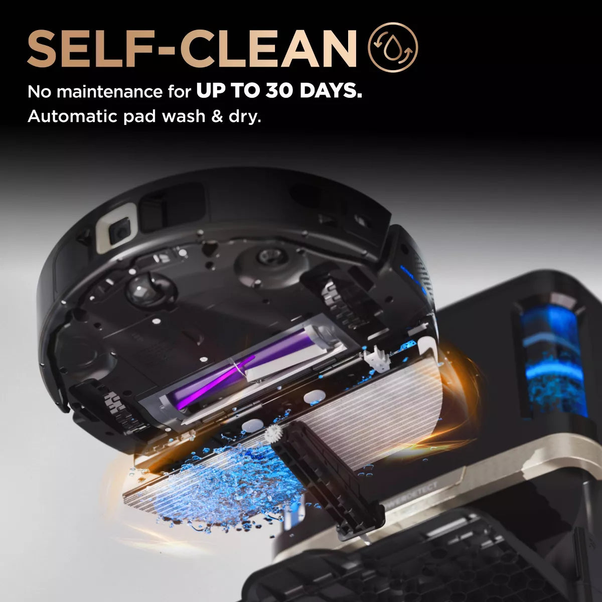Shark Powerdetect robot vacuum mop Shark Powerdetect 2-In-1 Robot Vacuum and Mop with Nevertouch Pro Base Black RV2810ZE