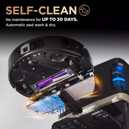 Shark Powerdetect robot vacuum mop Shark Powerdetect 2-In-1 Robot Vacuum and Mop with Nevertouch Pro Base Black RV2810ZE