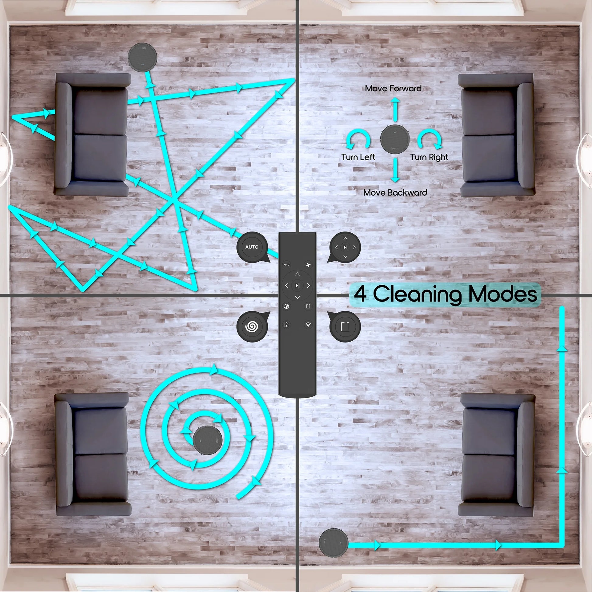 Smartclean 2000 Robovac, Multi-Surface Pet-Friendly Smart Mapping Robot Vacuum Cleaner with Wi-Fi and App/Remote Control, Model #7687