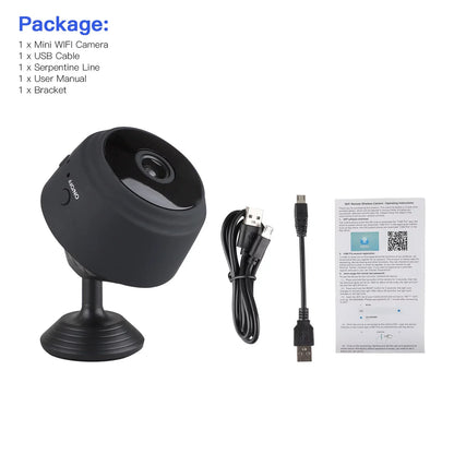 Mini Wireless Security Camera, Full HD 720P Portable Small HD Nanny Cam with Night Vision, Video Record and Motion Detection for Home Car Drone Office and Outdoor Use