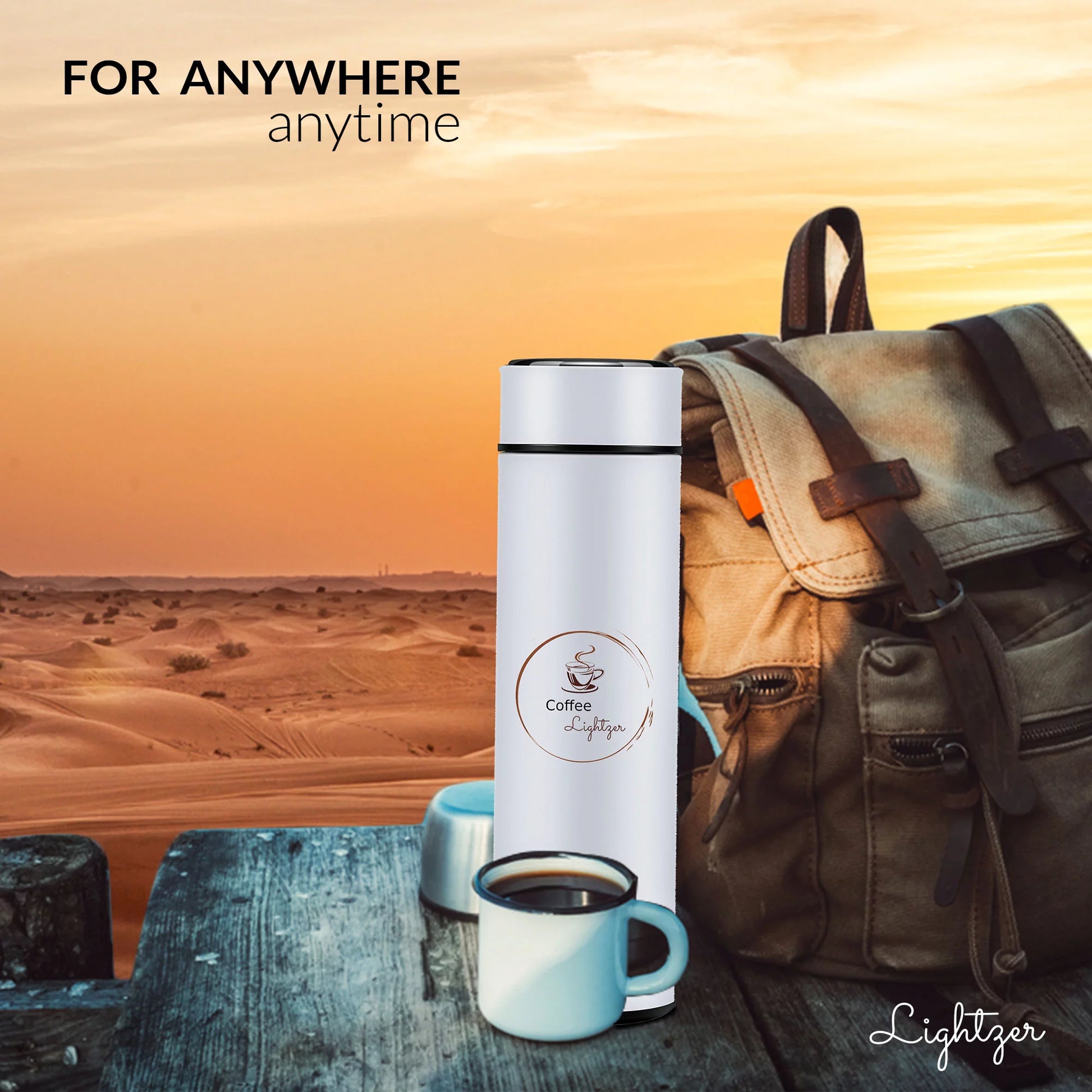 Water Bottle Tea Infuser 16.9 Oz Travel Mug Smart LCD Touch Stainless Steel