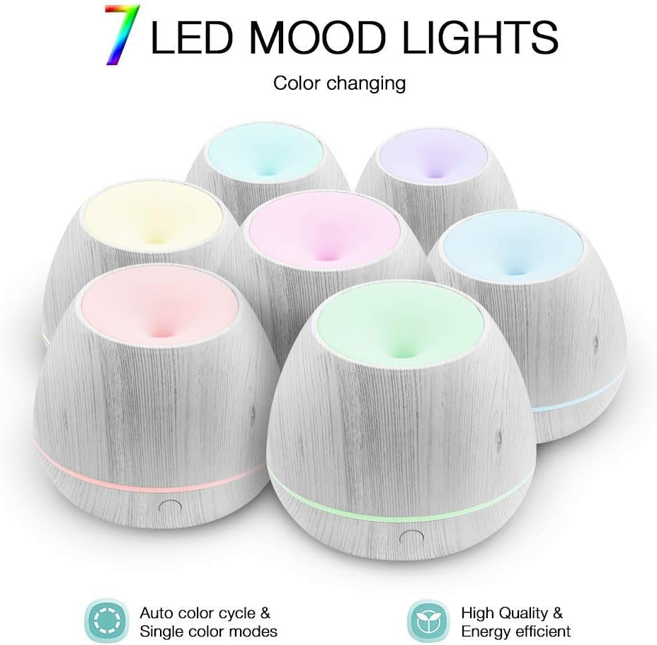 Cool Mist Humidifiers - Essential Oil Diffusers with 7 Lighting Options - Auto Shut off Humidifiers for Bedroom, Home & Office