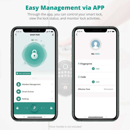 smart fingerprint door lock with APP Control, Security Smart Deadbolt Locks for Front Door, Auto Lock, Easy Installation, Bronze