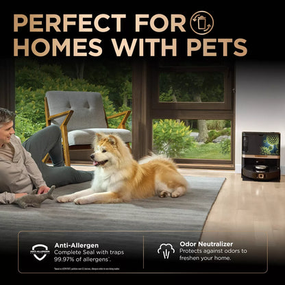 Shark Powerdetect robot vacuum mop Shark Powerdetect 2-In-1 Robot Vacuum and Mop with Nevertouch Pro Base Black RV2810ZE
