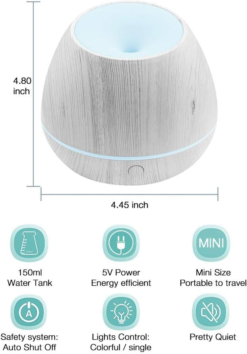 Cool Mist Humidifiers - Essential Oil Diffusers with 7 Lighting Options - Auto Shut off Humidifiers for Bedroom, Home & Office