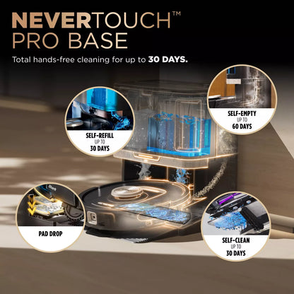 Shark Powerdetect robot vacuum mop Shark Powerdetect 2-In-1 Robot Vacuum and Mop with Nevertouch Pro Base Black RV2810ZE