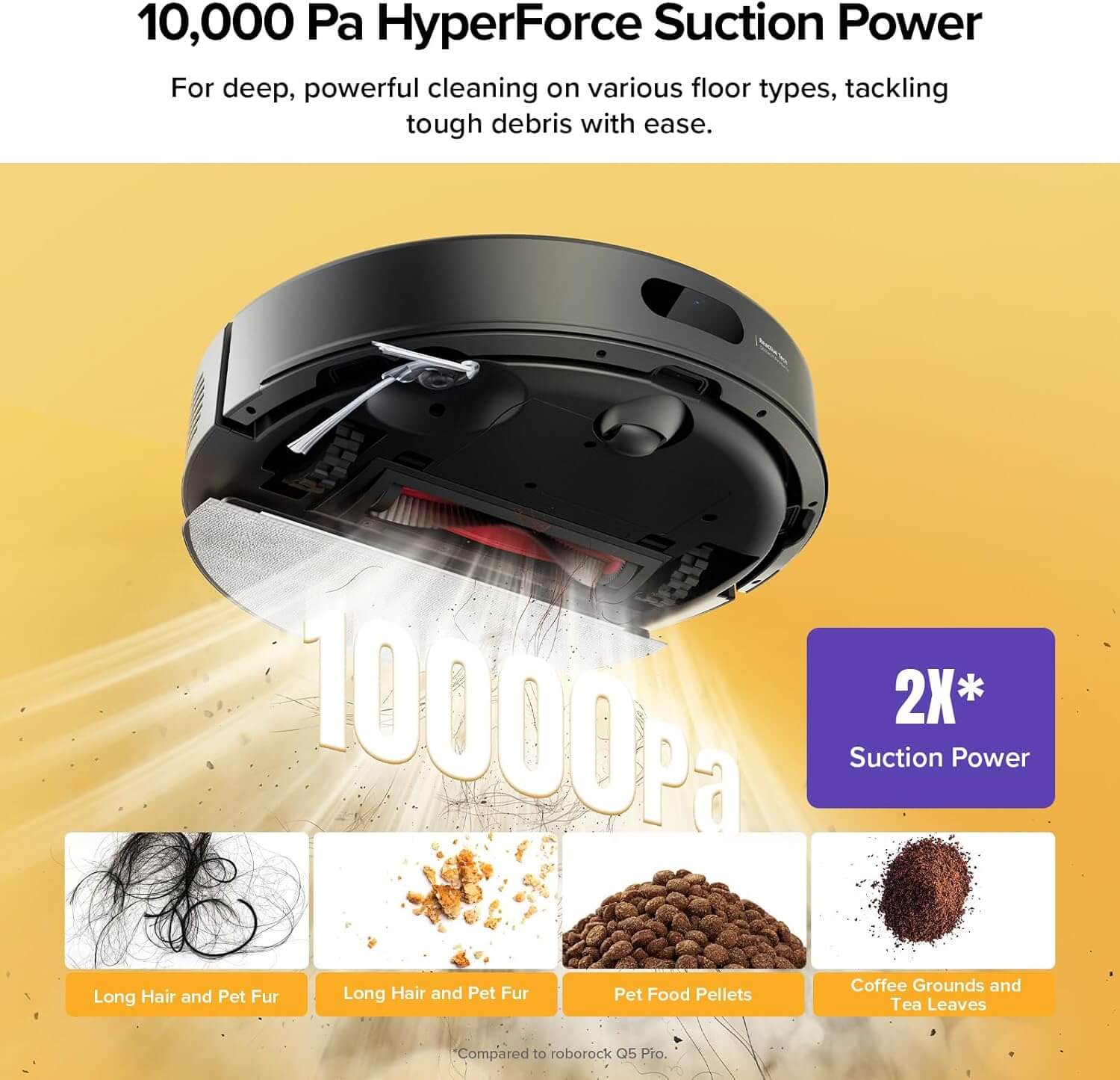 Q7 M5+ robot vacuum mop Upgrade Your Cleaning Routine with the Q7 M5+ Robot Vacuum and Mop - 7-9 Weeks Self-Emptying, 10000Pa Suction Power, Dual Anti-Tangle Design for Effortless Pet Hair Removal, and Smart Navigation Control in Sleek Black