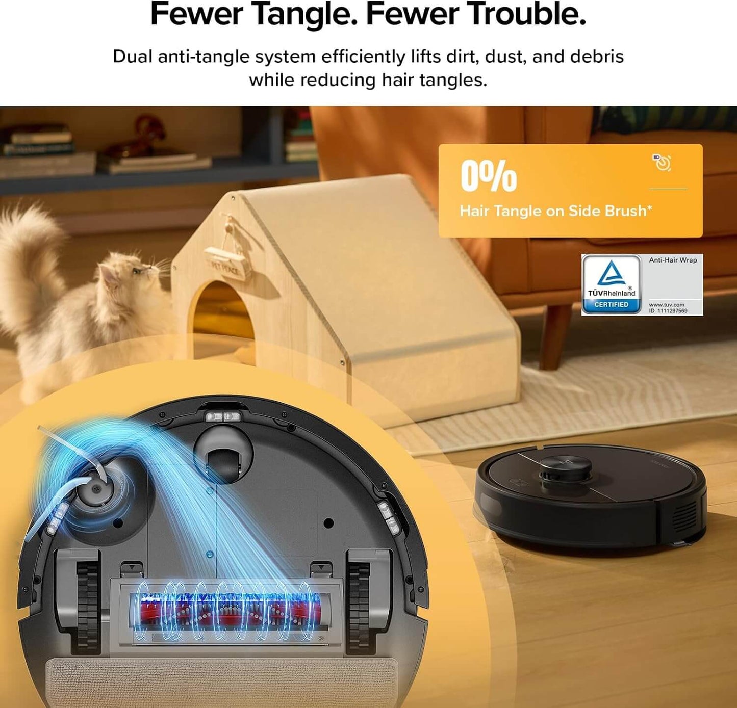 Q7 M5+ robot vacuum mop Upgrade Your Cleaning Routine with the Q7 M5+ Robot Vacuum and Mop - 7-9 Weeks Self-Emptying, 10000Pa Suction Power, Dual Anti-Tangle Design for Effortless Pet Hair Removal, and Smart Navigation Control in Sleek Black