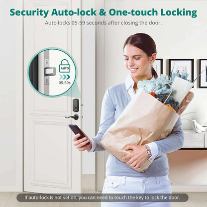 smart fingerprint door lock with APP Control, Security Smart Deadbolt Locks for Front Door, Auto Lock, Easy Installation, Bronze