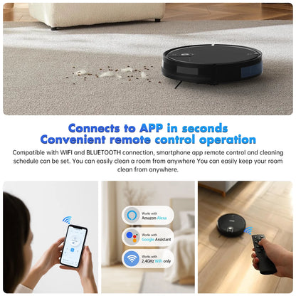 Robot Vacuum Cleaner 2 in 1 Vacuum and Mop Combo 3500Pa, with Alexa/ Wifi Control