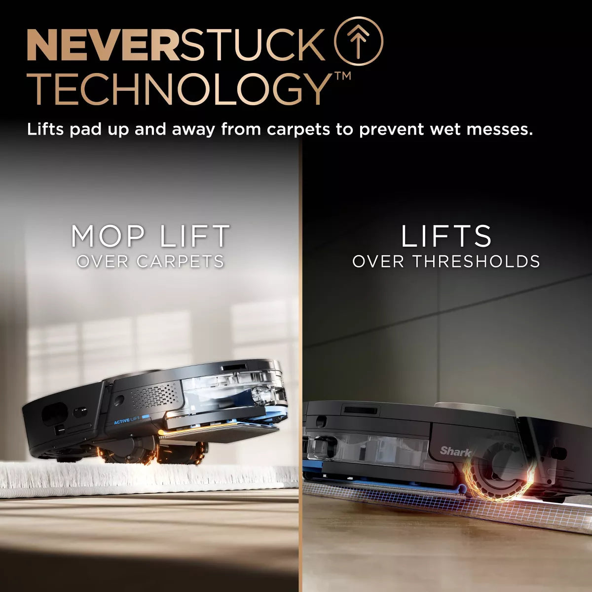 Shark Powerdetect robot vacuum mop Shark Powerdetect 2-In-1 Robot Vacuum and Mop with Nevertouch Pro Base Black RV2810ZE