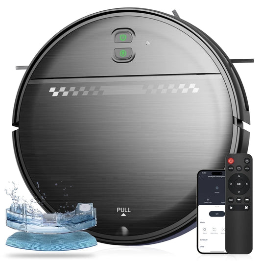 Robot Vacuum Cleaner and Mop Combo with App Wifi and Remote Control Robotic Vacuums, Black