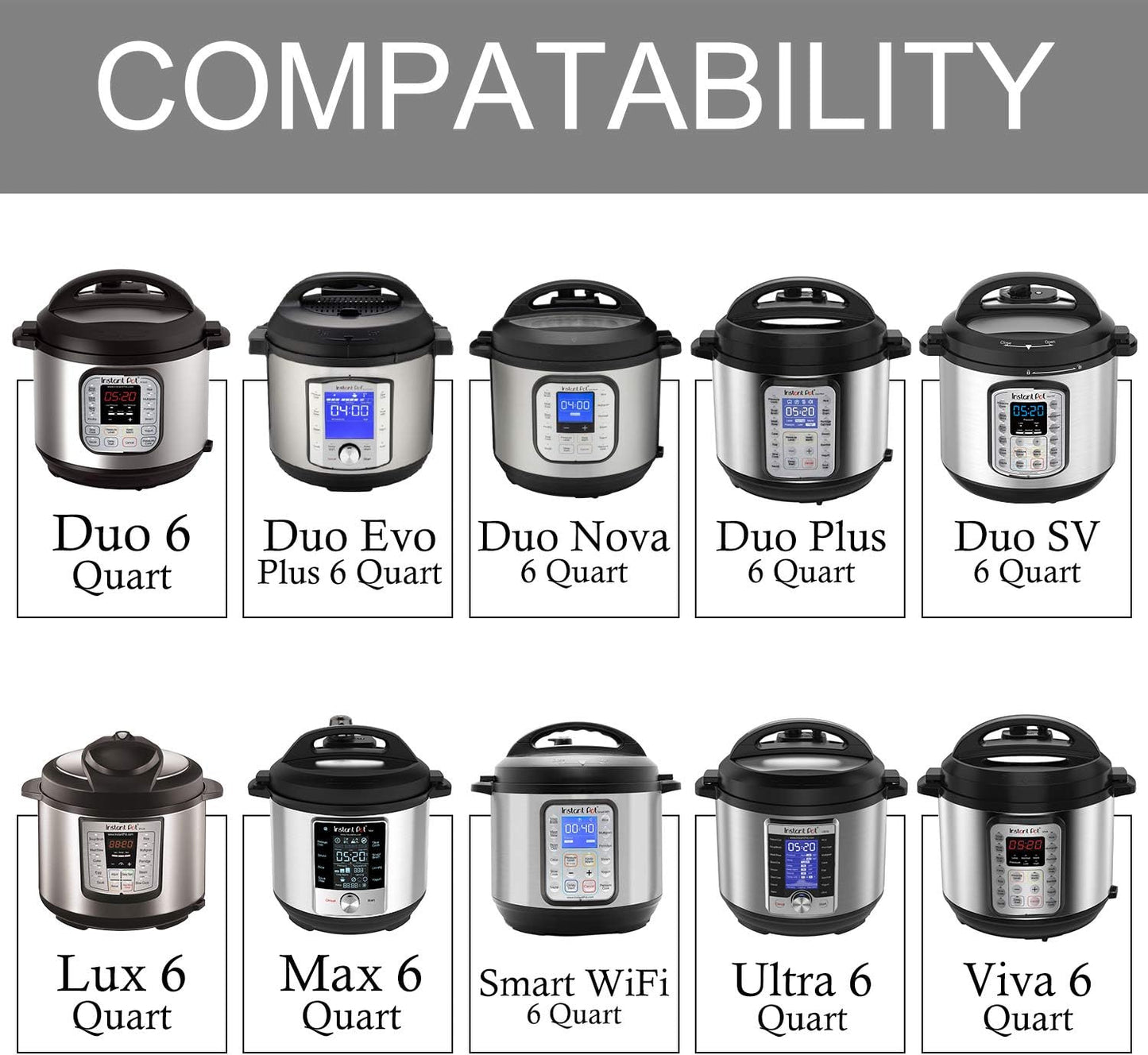 4 Pack 6Qt Silicone Sealing Ring for Instant Pot, Replacement Seal Gasket for Instant Pot 6 Quart Model, Fits Duo 6 Quart, Lux 6 Quart, Duo plus 6 Quart, Ultra 6 Quart, Nova 6 Quart