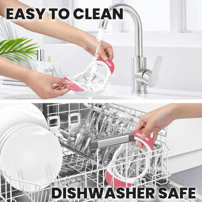 3.5 Inch Apple Slicer - Professional Apple Cutter - Stainless Steel Apple Corer - Super Sharp Apple Slicer and Corer - Apple Tool with 8 Sharp Blades(Pink)