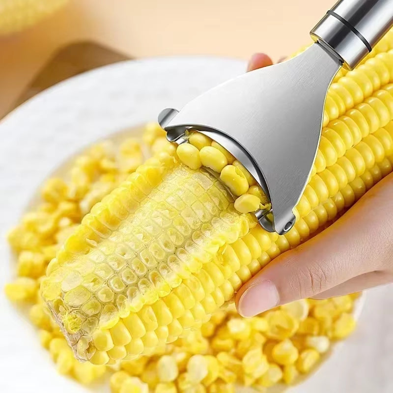 stainless steel corn stripper Corn Stripper Stainless Steel Manual Corn Planer Cob Stripper Reusable Corn Peeler Thresher Kitchen Fruit Vegetable Gadget Tool