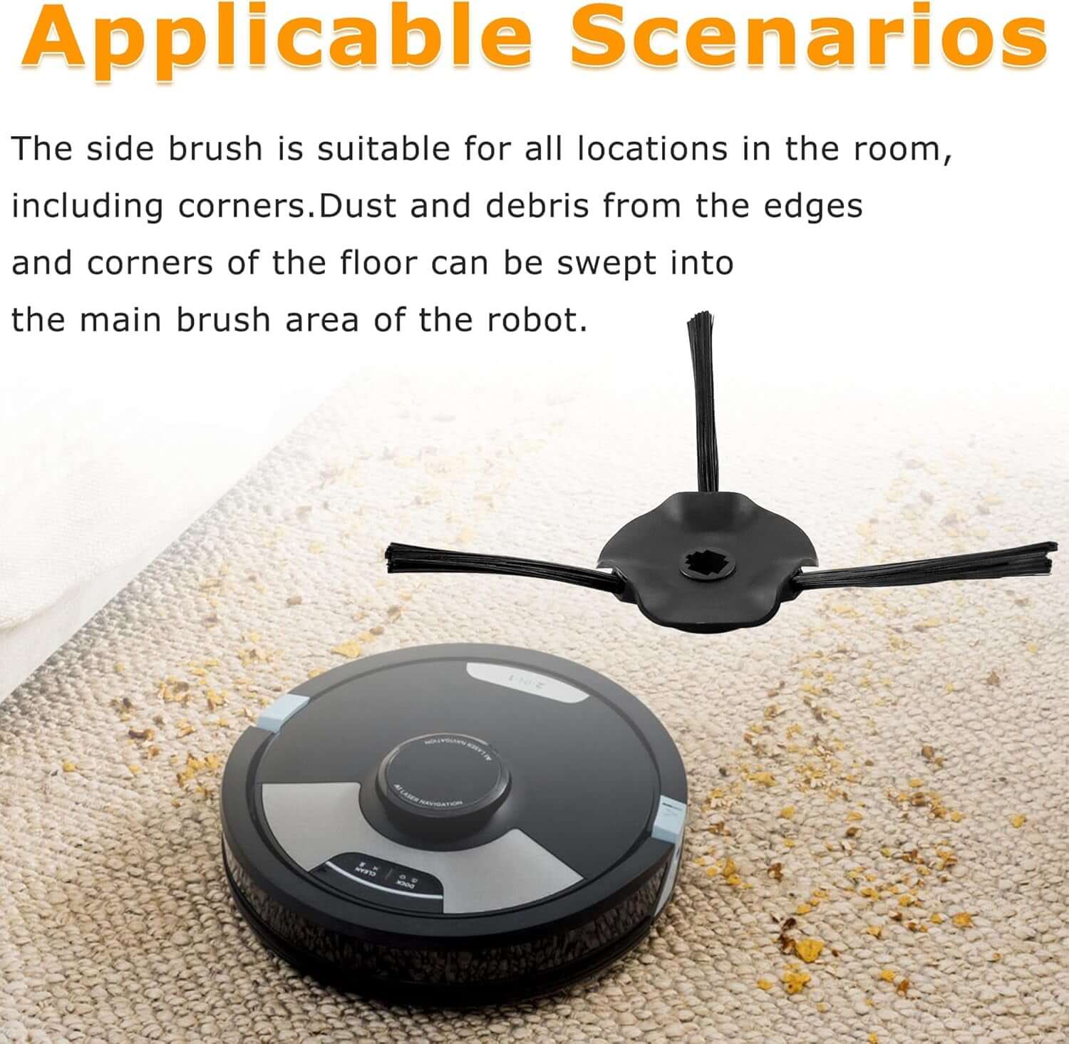 8 Pack Side Brushes Replacement for Shark Matrix Robot Vacuum RV2310, RV2310AE,