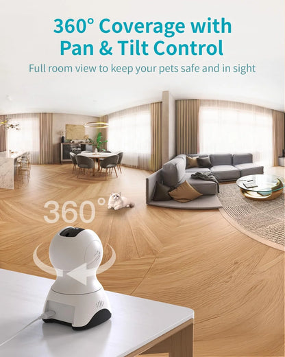 2.5K Pet Camera 5G&2.4G Wifi Dog/Cat/Nanny Cam & Baby Monitor, 360° Indoor Camera for Home Security with Phone App & Speaker, Motion Tracking, Free AI Detection, Night Vision, Sd/Cloud Storage