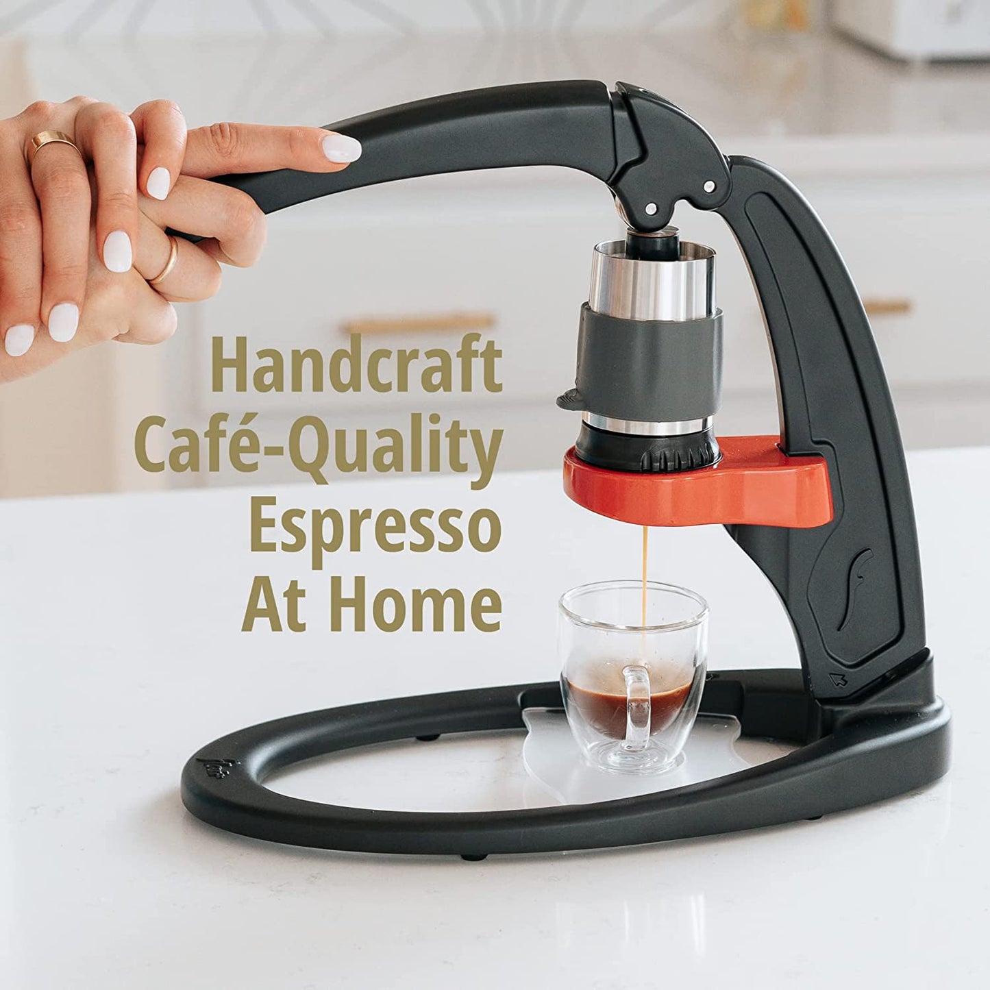 Espresso Maker - Classic with Pressure Kit: Manual Lever Espresso Machine with Stainless Steel Tamper, Pressure Gauge and Carrying Case