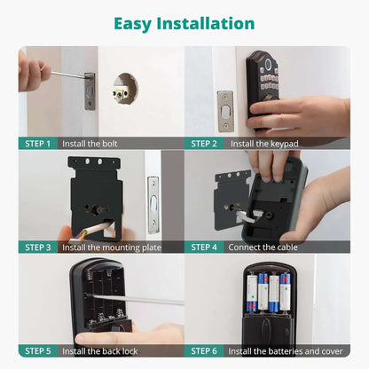 smart fingerprint door lock with APP Control, Security Smart Deadbolt Locks for Front Door, Auto Lock, Easy Installation, Bronze