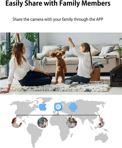 2.5K Pet Camera 5G&2.4G Wifi Dog/Cat/Nanny Cam & Baby Monitor, 360° Indoor Camera for Home Security with Phone App & Speaker, Motion Tracking, Free AI Detection, Night Vision, Sd/Cloud Storage