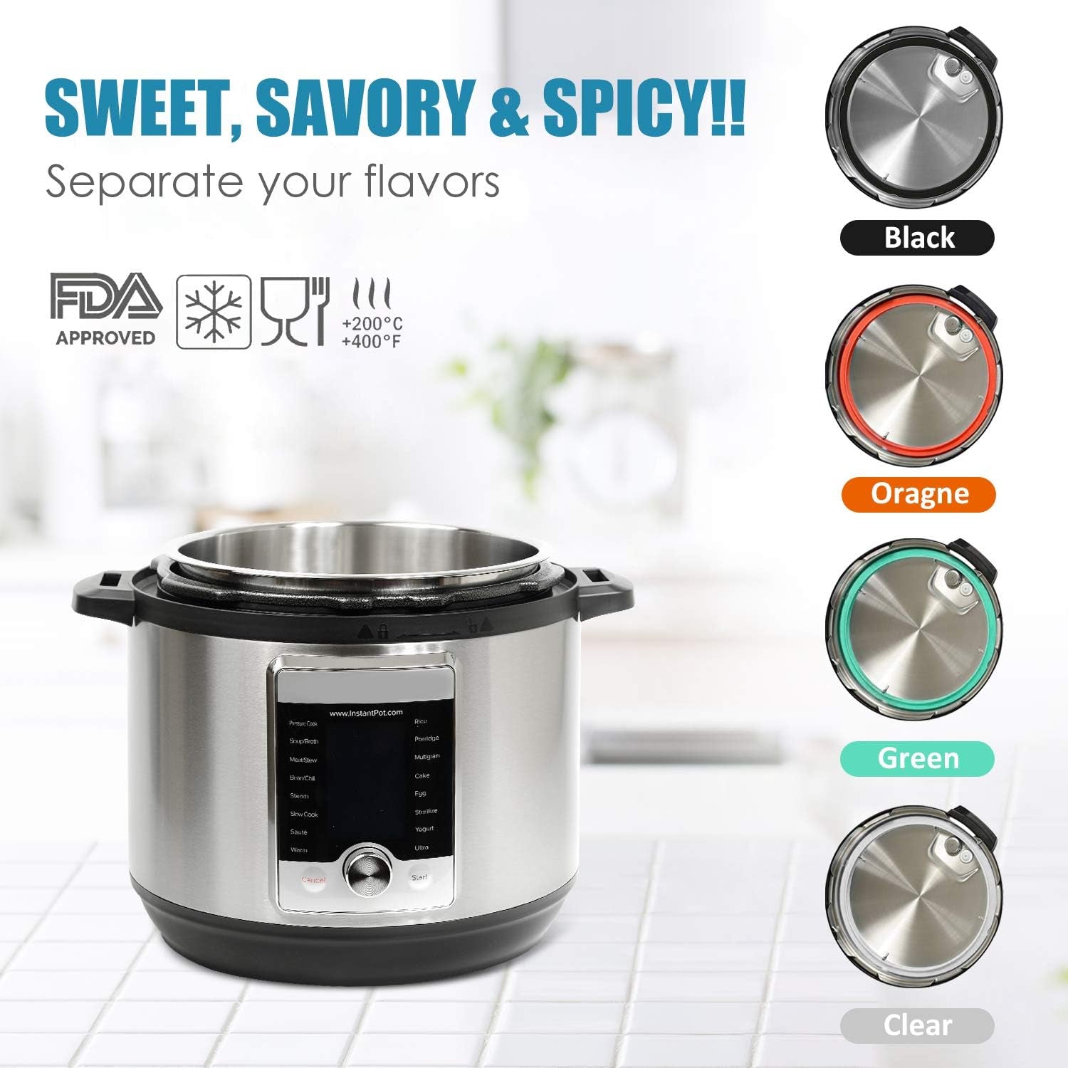 4 Pack 6Qt Silicone Sealing Ring for Instant Pot, Replacement Seal Gasket for Instant Pot 6 Quart Model, Fits Duo 6 Quart, Lux 6 Quart, Duo plus 6 Quart, Ultra 6 Quart, Nova 6 Quart