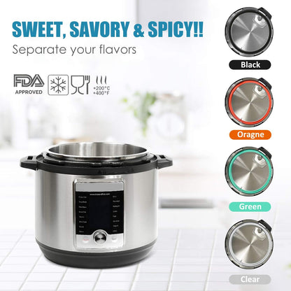 4 Pack 6Qt Silicone Sealing Ring for Instant Pot, Replacement Seal Gasket for Instant Pot 6 Quart Model, Fits Duo 6 Quart, Lux 6 Quart, Duo plus 6 Quart, Ultra 6 Quart, Nova 6 Quart