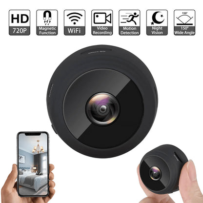 Mini Wireless Security Camera, Full HD 720P Portable Small HD Nanny Cam with Night Vision, Video Record and Motion Detection for Home Car Drone Office and Outdoor Use