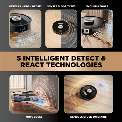 Shark Powerdetect robot vacuum mop Shark Powerdetect 2-In-1 Robot Vacuum and Mop with Nevertouch Pro Base Black RV2810ZE