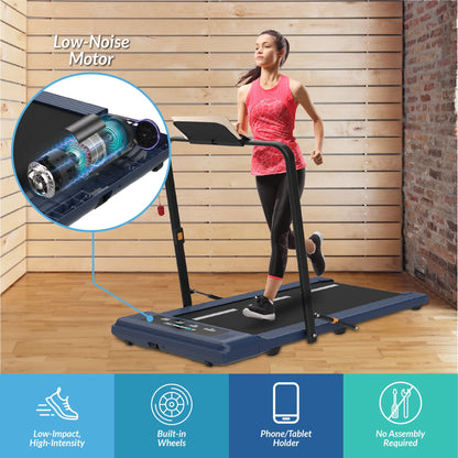 Electric Walking Desk Exercise Treadmill, Blue, 400 Lb
