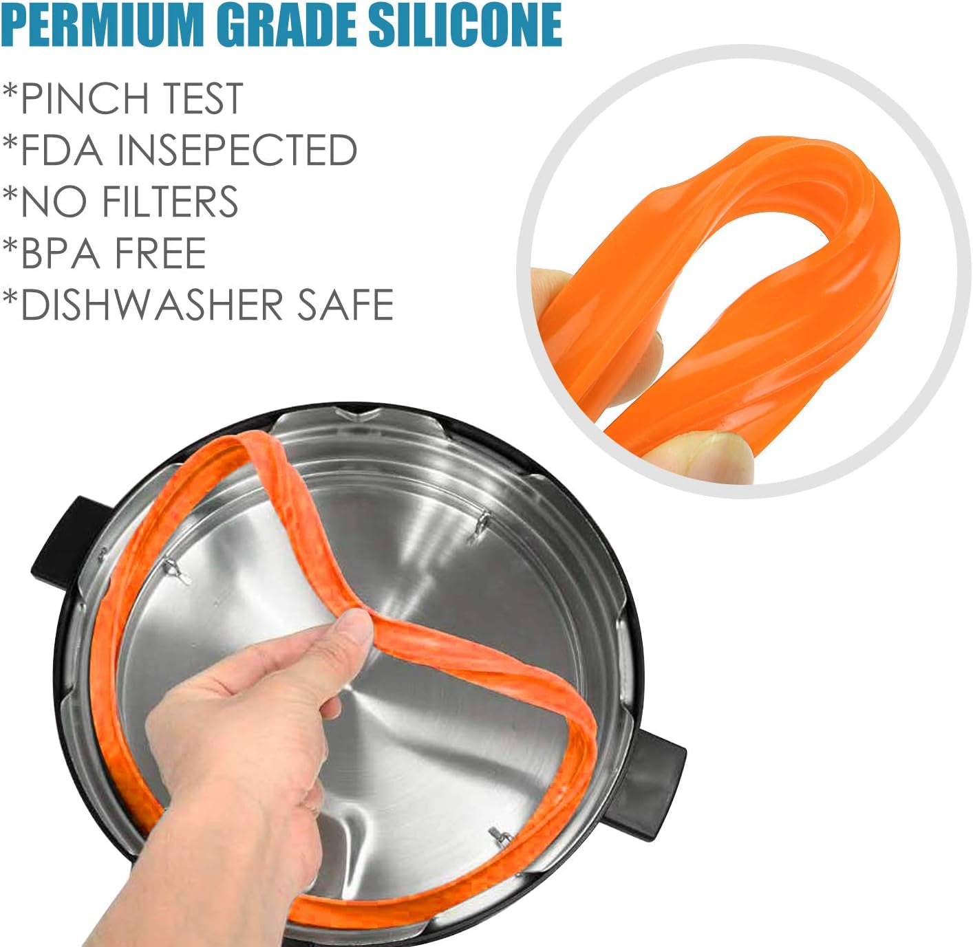 4 Pack 6Qt Silicone Sealing Ring for Instant Pot, Replacement Seal Gasket for Instant Pot 6 Quart Model, Fits Duo 6 Quart, Lux 6 Quart, Duo plus 6 Quart, Ultra 6 Quart, Nova 6 Quart